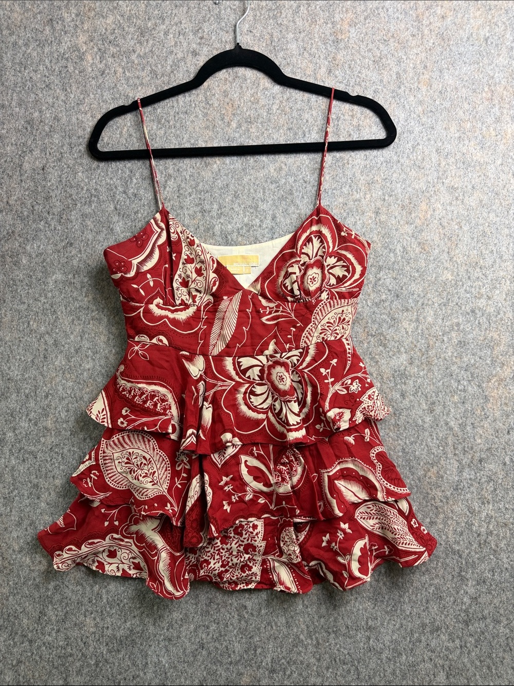 Vintage Michael Kors Made in Italy Floral Ruffle Babydoll Top